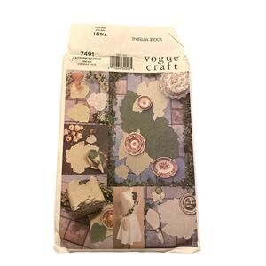 Sewing Pattern Vogue 7491 Craft Table Setting Placements Napkins and Coasters